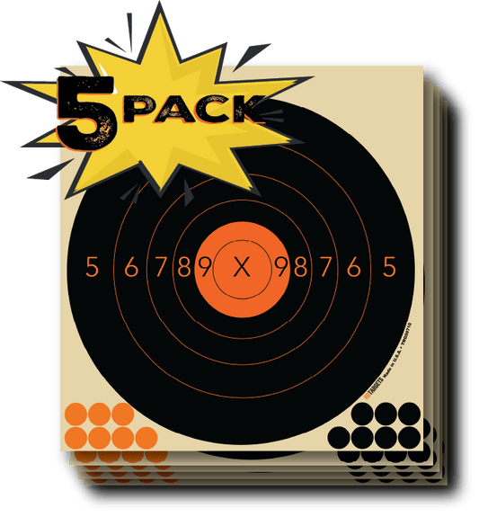 8" Circle Bulls Eye Target, 8-1/2" X 9" - 5-PACK (TRG00710-5PACK) - HDTARGETS