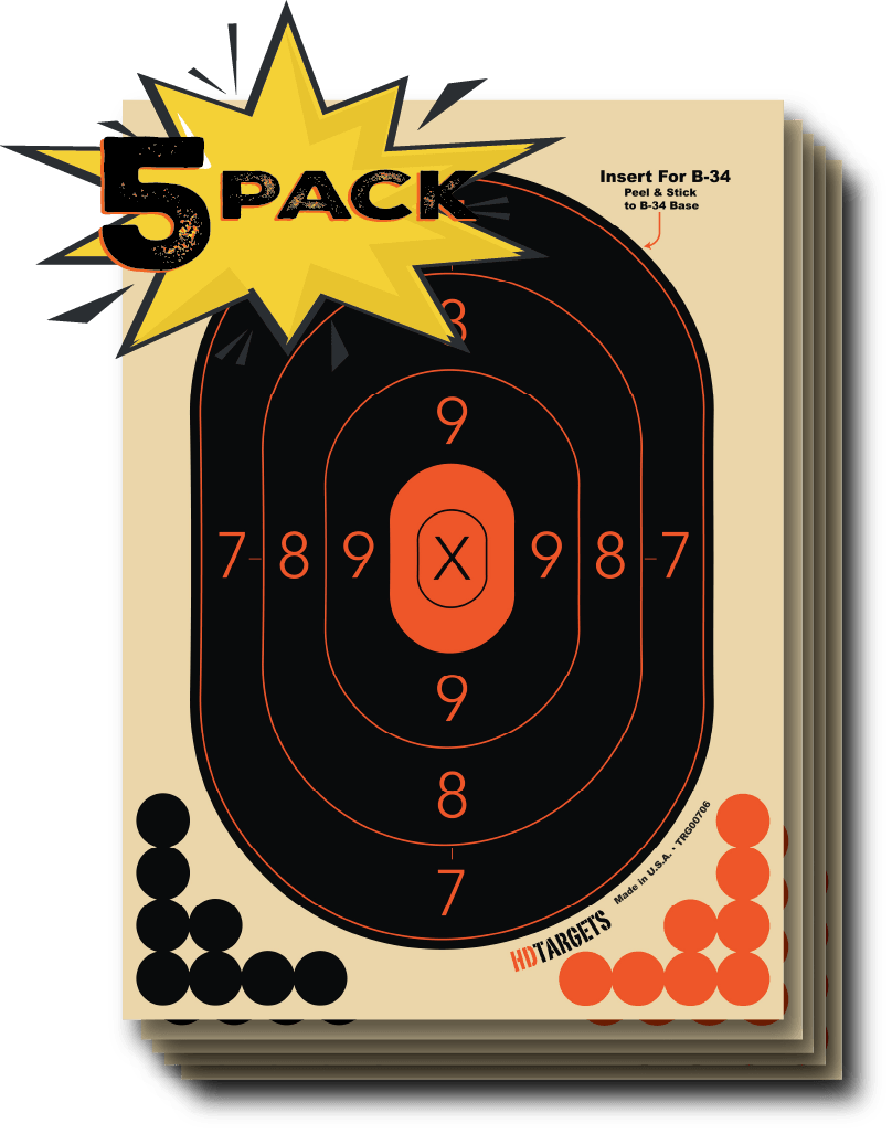B-34 Insert, 10-1/8" x 14"- 5-PACK Sheets(TRG00706-5PACK) - HDTARGETS