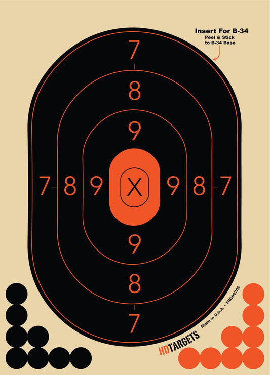 B-34 Insert, 10-1/8" x 14"- 5-PACK Sheets(TRG00706-5PACK) - HDTARGETS