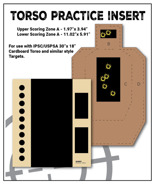 5-PACK Torso Practice Insert Target (TRG00771-5PACK) - HDTARGETS