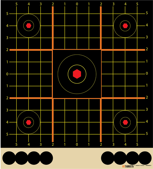 1" Grid Sight In Target - 5-PACK(TRG00231-5PACK) - HDTARGETS