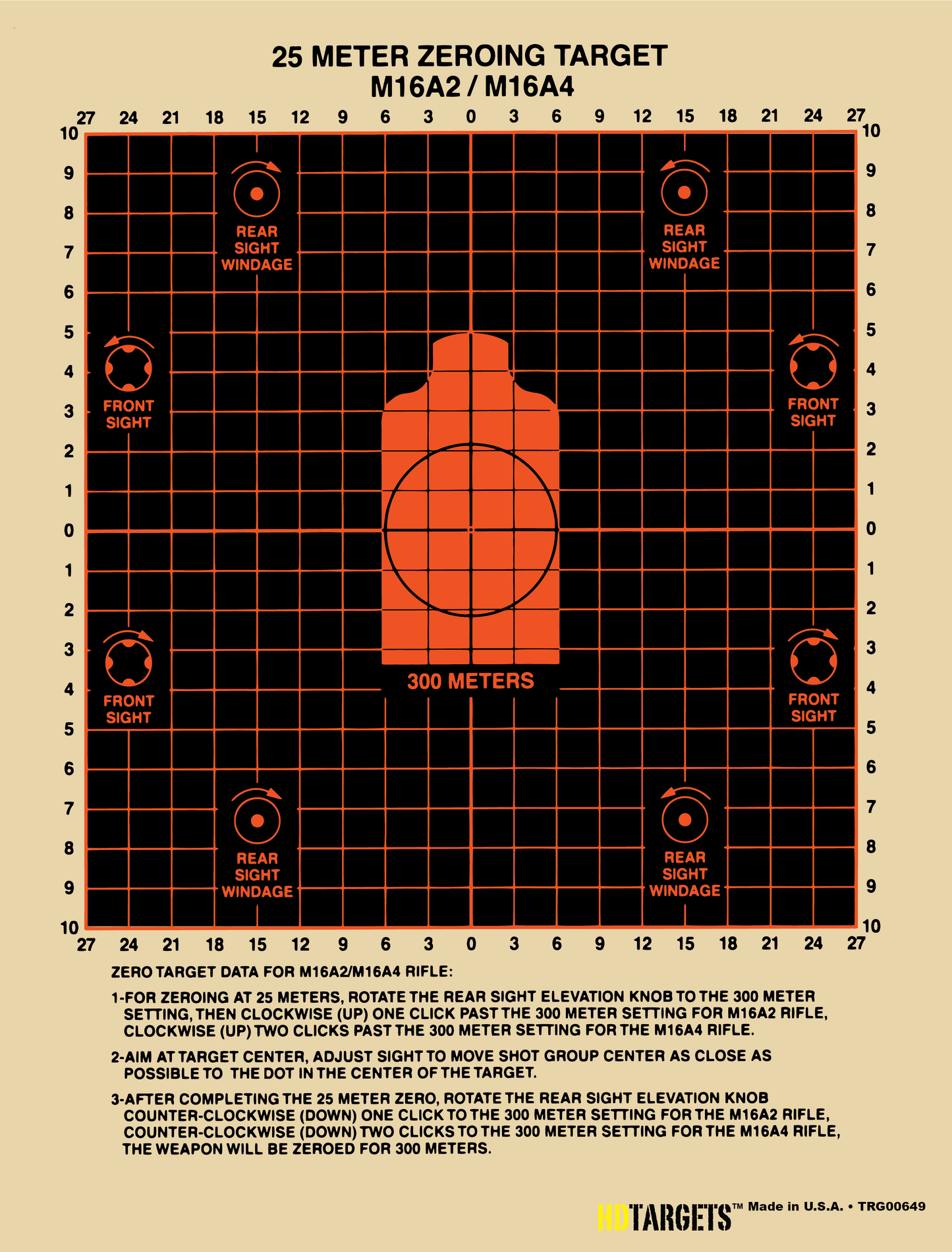 M-16, 8-3/4" x 12" - 100 Sheets(TRG00649) - HDTARGETS