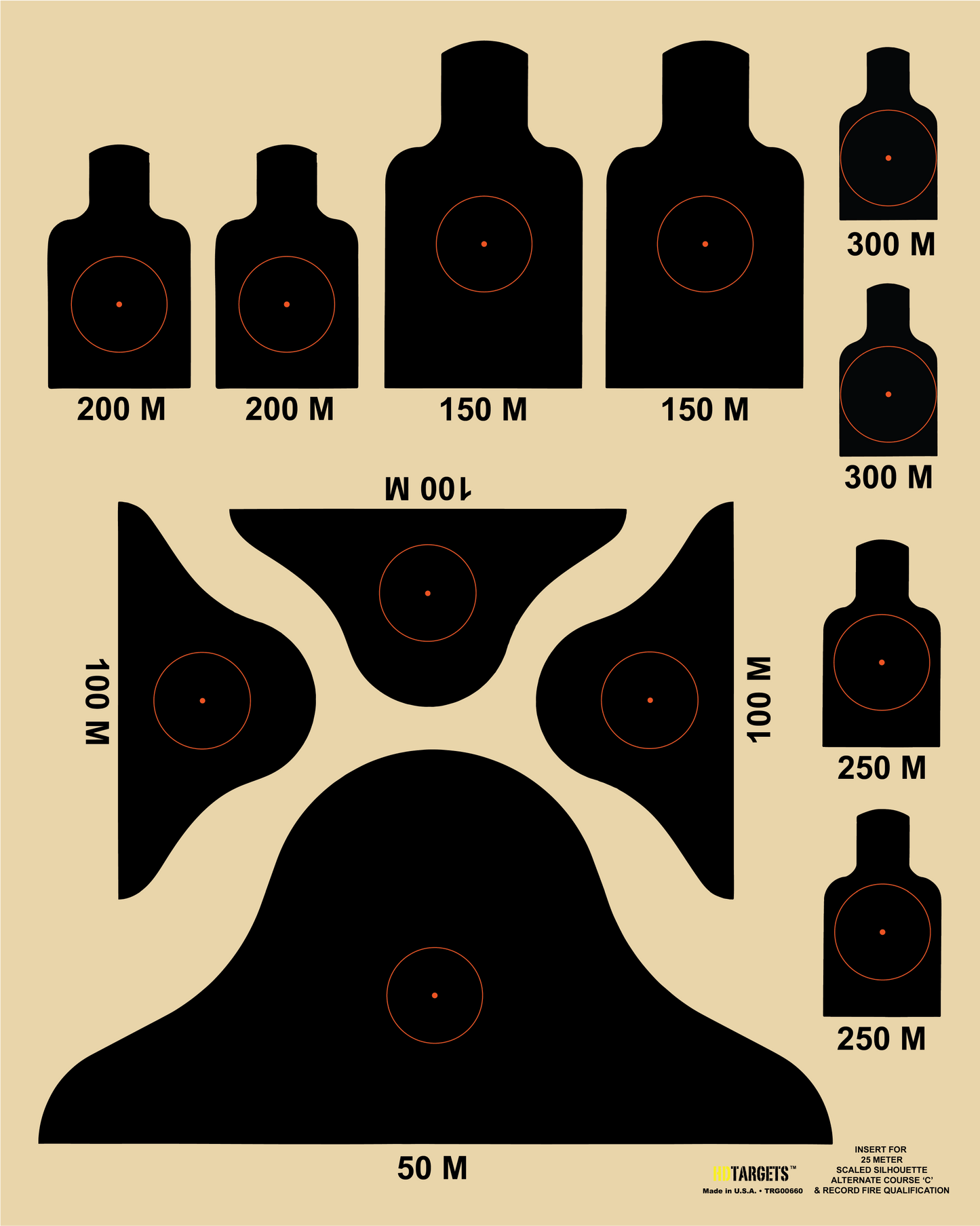 Alternate 'C' Course Insert, 16" x 20" - 100 Sheets(TRG00660) - HDTARGETS