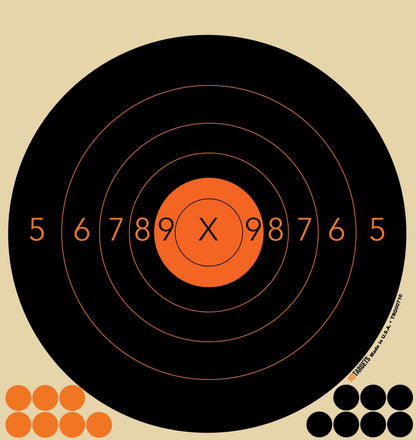 8" Circle Bulls Eye Target, 8-1/2" X 9" - 5-PACK (TRG00710-5PACK) - HDTARGETS