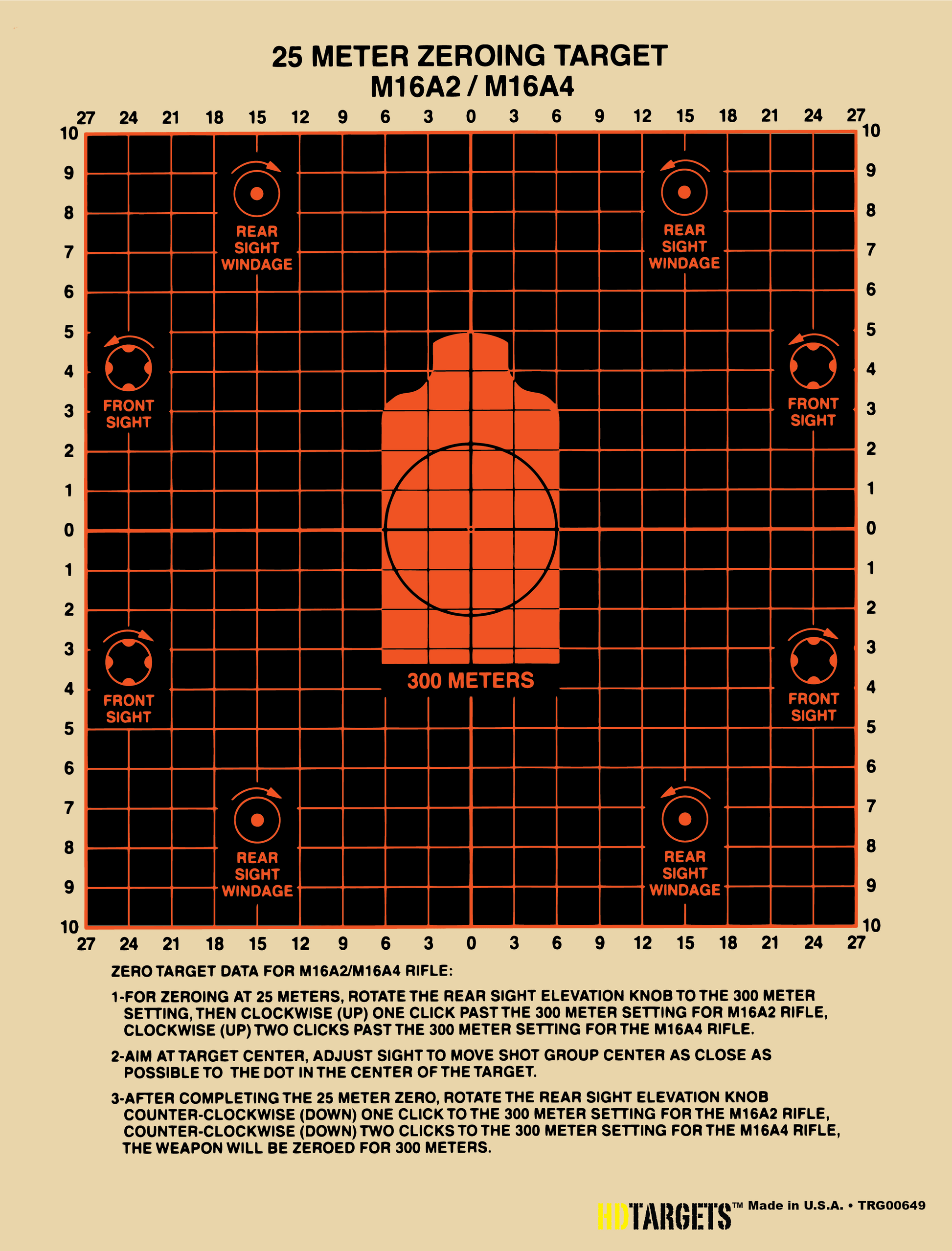 M-16, 8-3/4" x 12" - 100 Sheets(TRG00649) - HDTARGETS