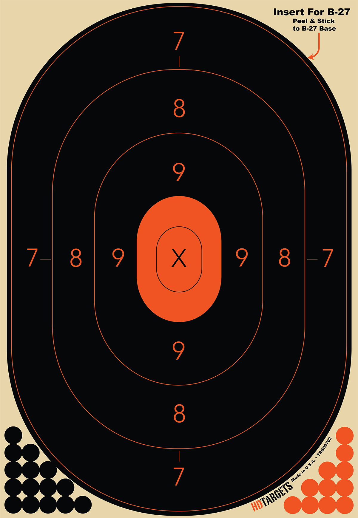 B Mod Target Dimensions B-27 Reactive Target Insert TRG00702 – HDTARGETS