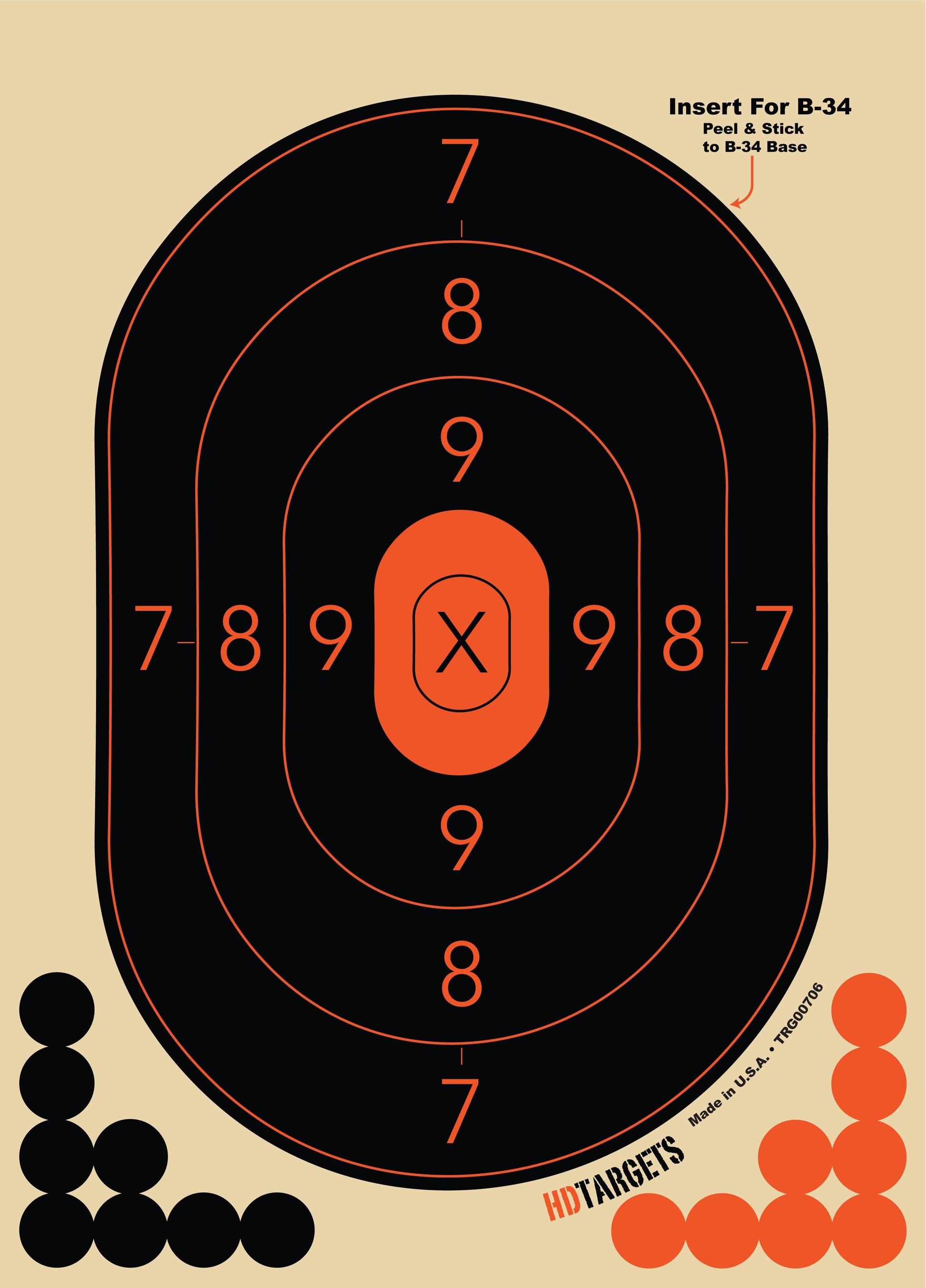 B-34 Insert, 10-1/8" x 14" - 100 Sheets(TRG00706) - HDTARGETS